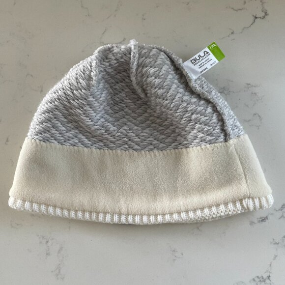 Bula Outdoor Cozy Acrylic Herringbone Print Knit Beanie Toque Grey White Unisex - Picture 8 of 9